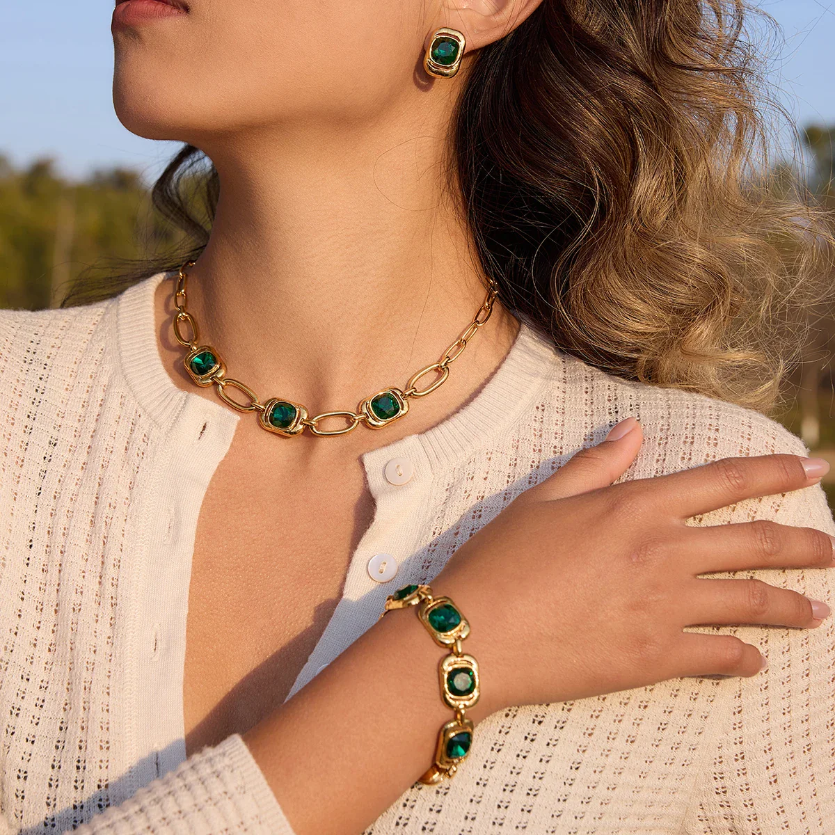 Diana Glass Charm Jewelry Set - Image 6