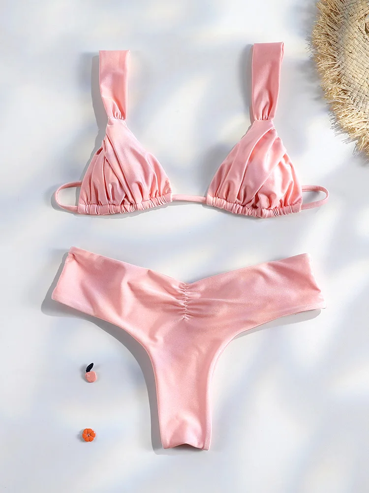 Cassandra Pleated High-Waist Bikini - Image 5
