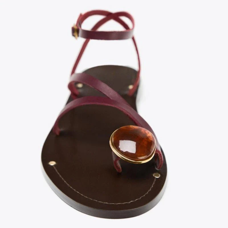 Riviera Rhinestone Flat Sandals - Image 2