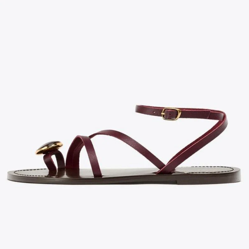 Riviera Rhinestone Flat Sandals - Image 3