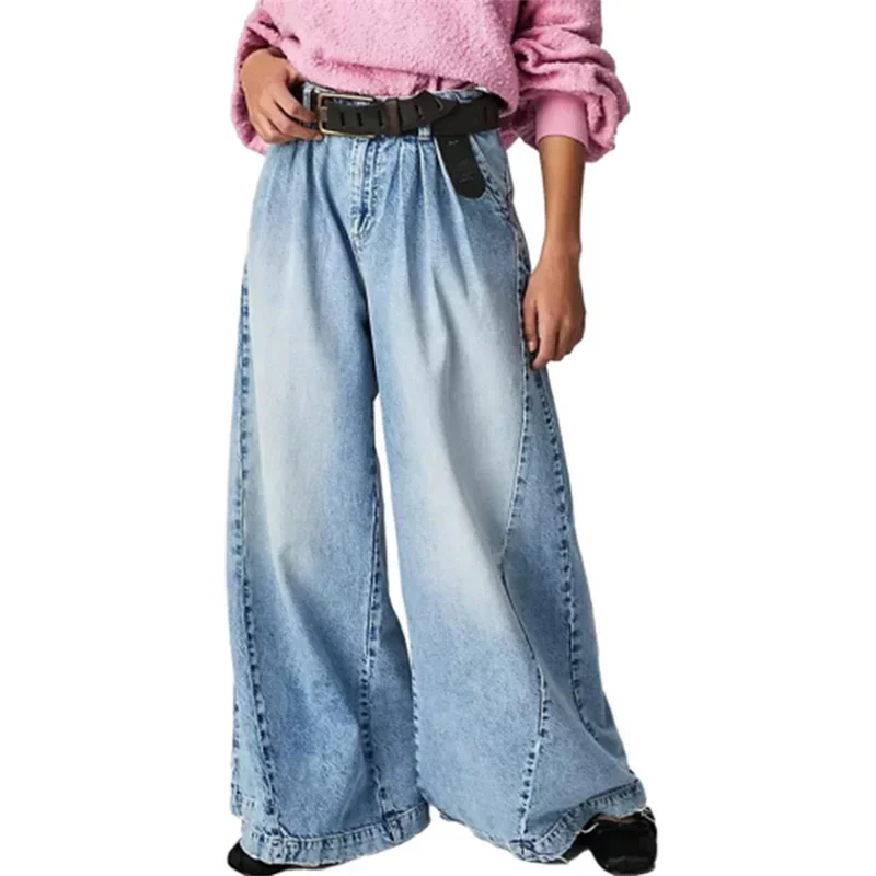 Rovina Pleated Wide-Leg Jeans - Image 17