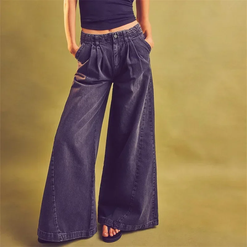 Rovina Pleated Wide-Leg Jeans - Image 5