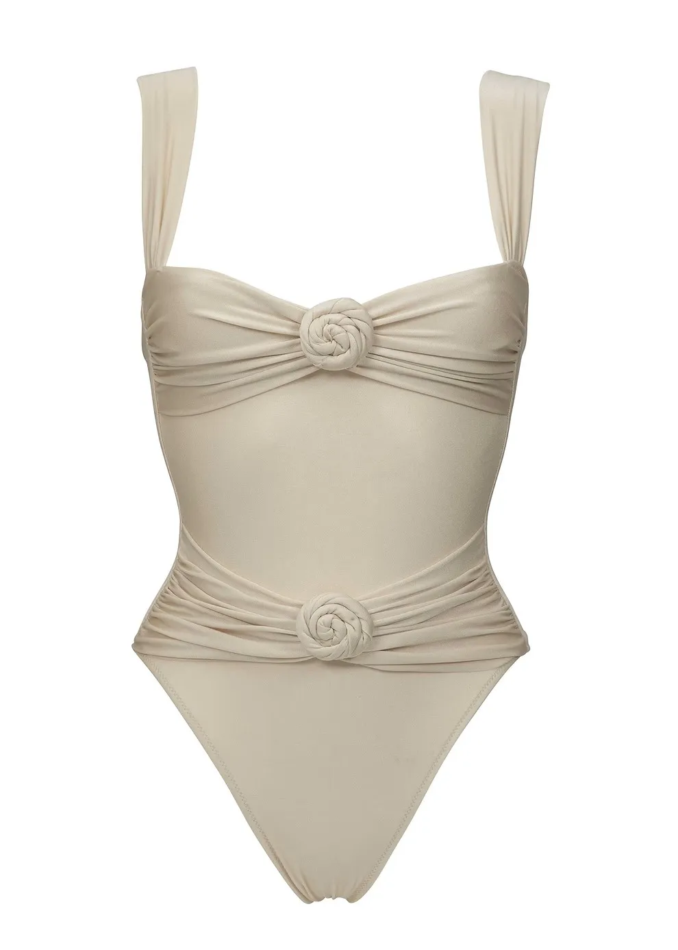 Ruched Rosette Bandeau One-Piece Swimsuit - Image 3