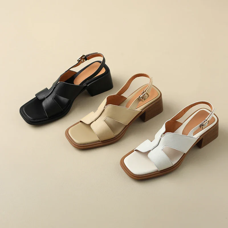 Sassari Leather Heeled Sandals - Image 6