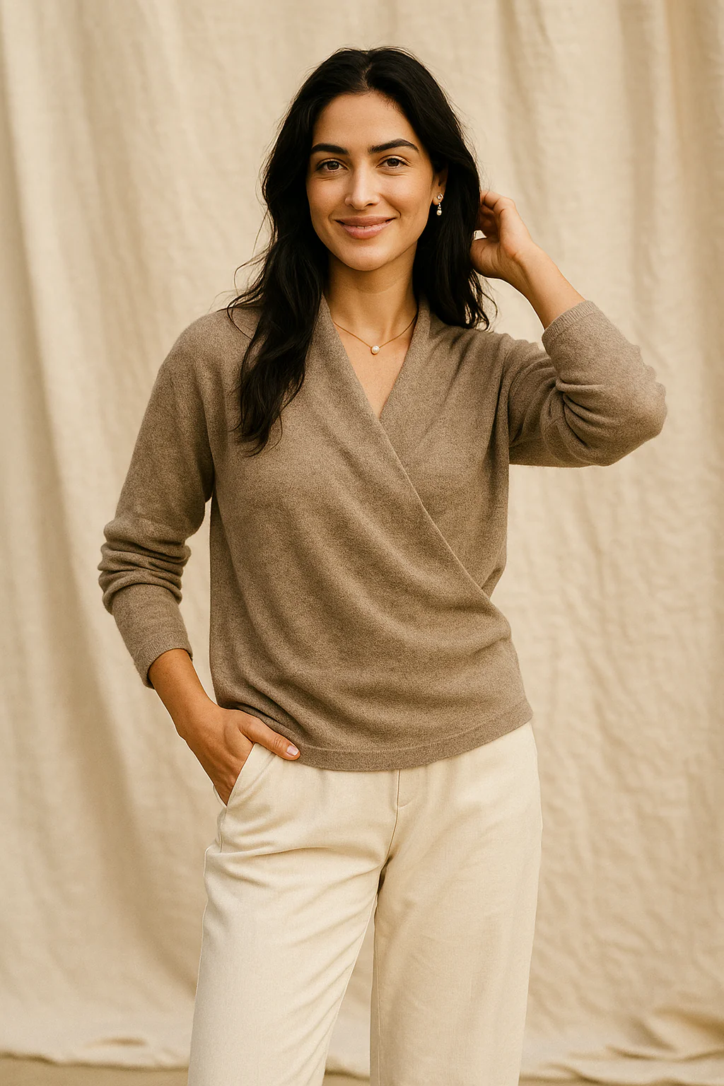 Serene V-Neck Knit Sweater - Image 7