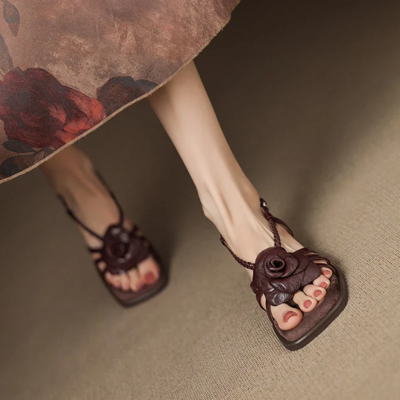Soleil Chunky Heel Leather Sandals - Image 7