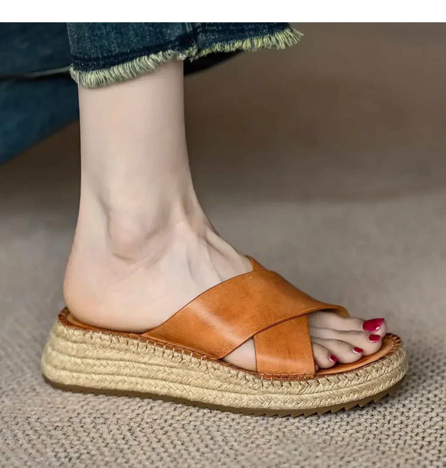 Sorella Woven Leather Platform Sandals - Image 16