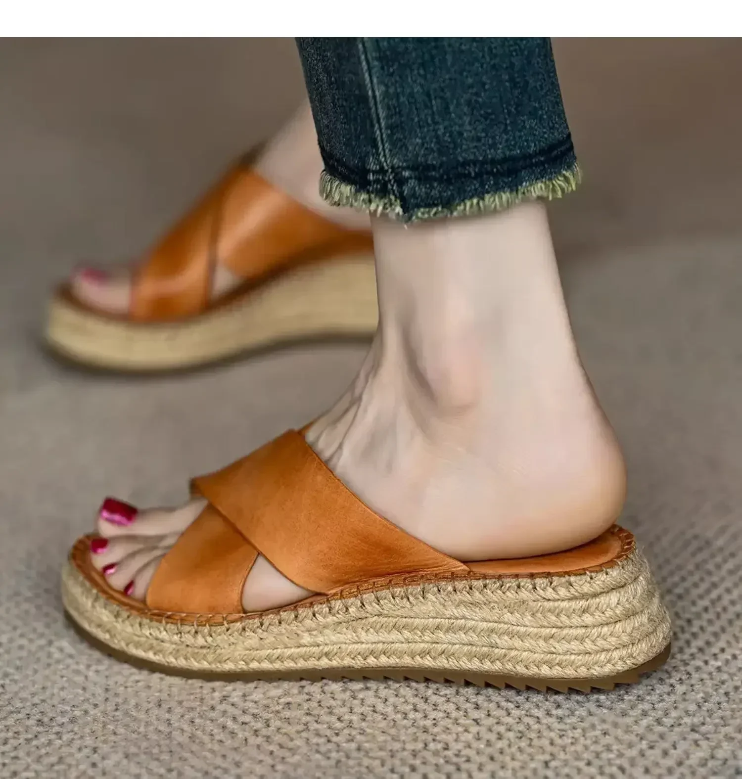 Sorella Woven Leather Platform Sandals - Image 17