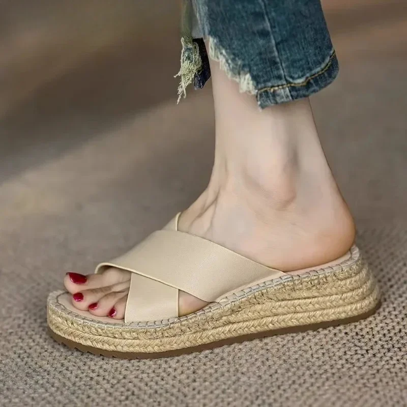 Sorella Woven Leather Platform Sandals - Image 4