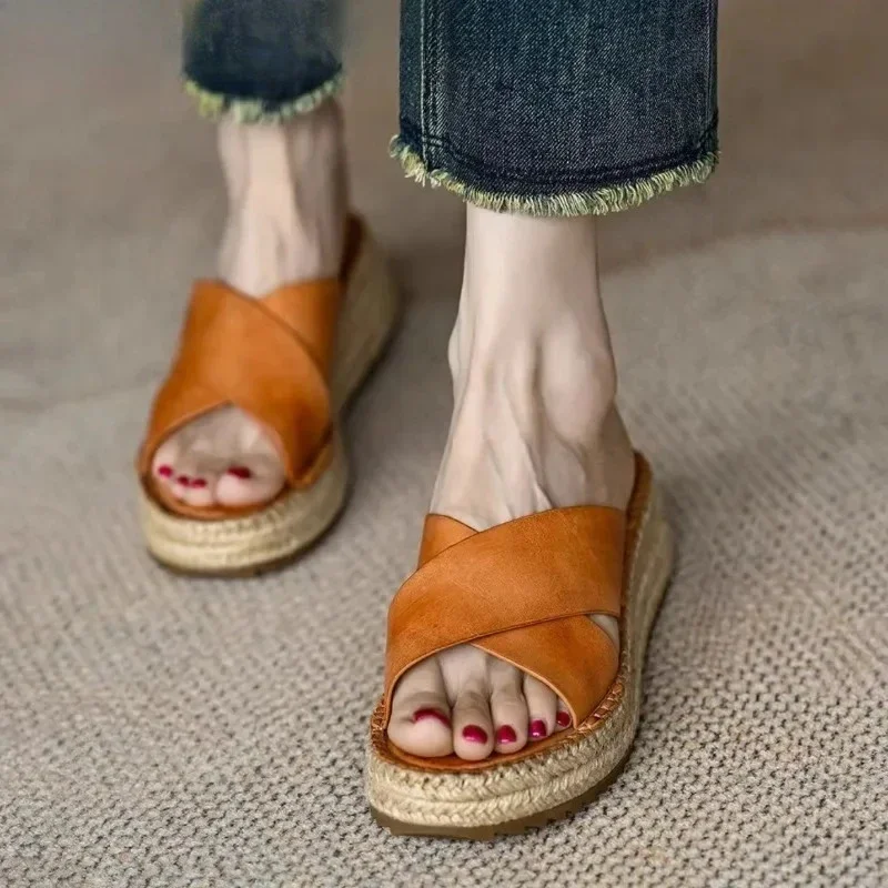 Sorella Woven Leather Platform Sandals - Image 5