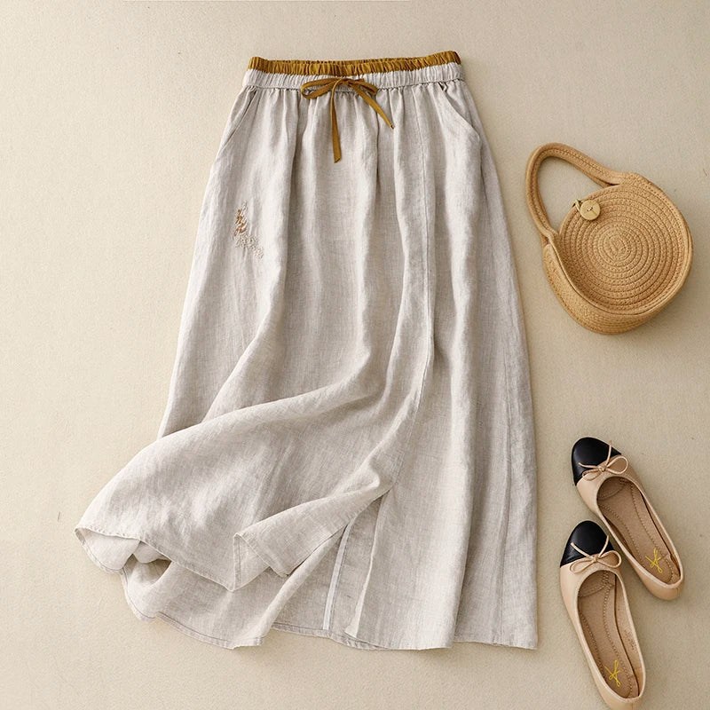 Everly 100% Linen Skirt - Image 3