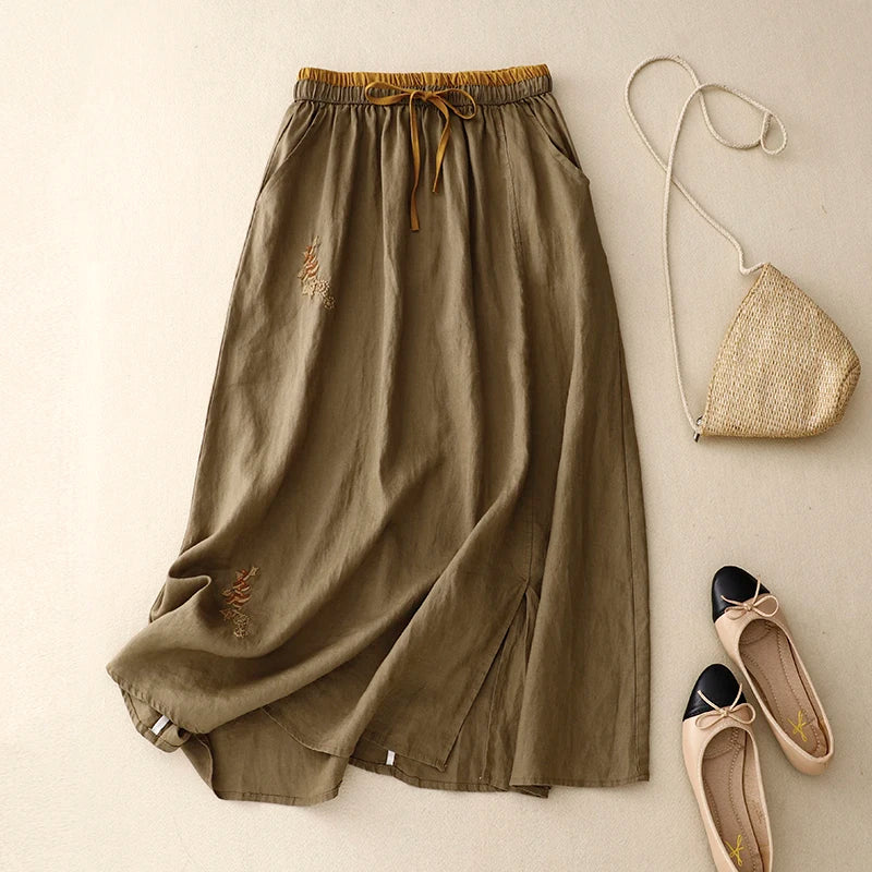 Everly 100% Linen Skirt - Image 4