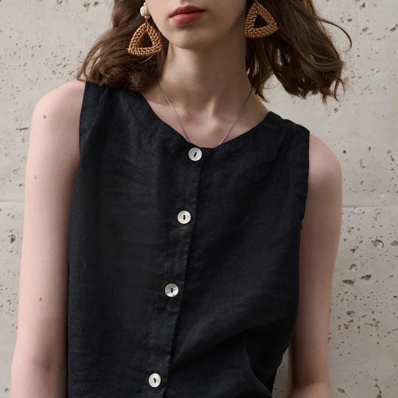 The Asymmetric Linen Crop Top - Image 6
