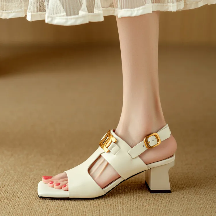 The Chain Detail Block Heel Sandal - Image 17