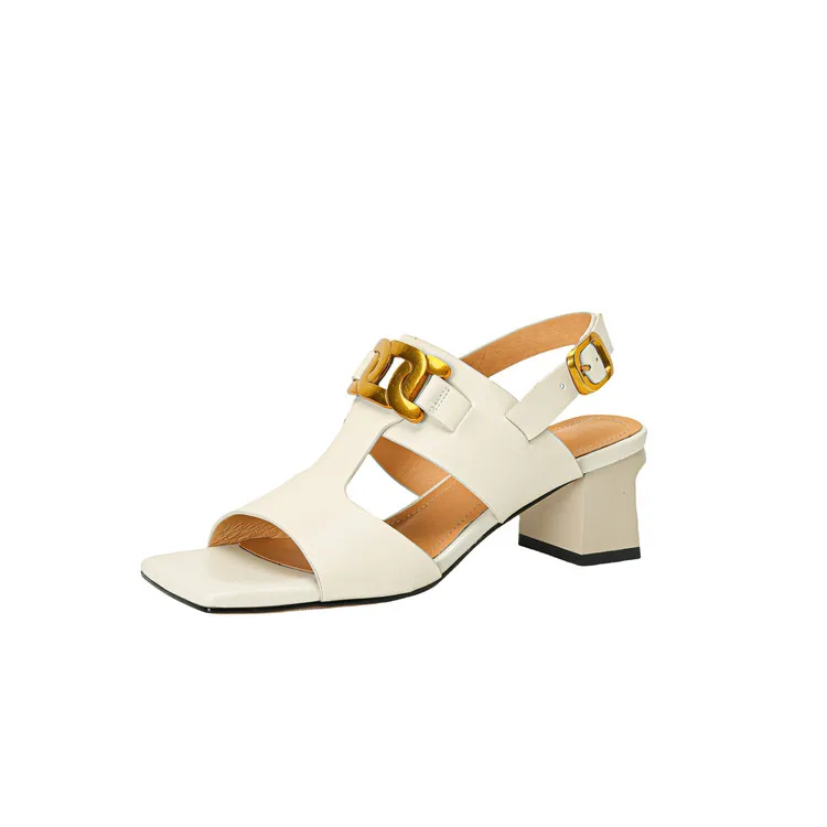 The Chain Detail Block Heel Sandal - Image 30
