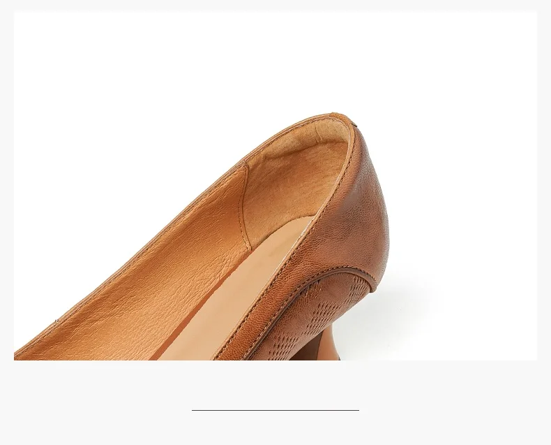 The Cognac Leather Kitten Heel Pump - Image 7