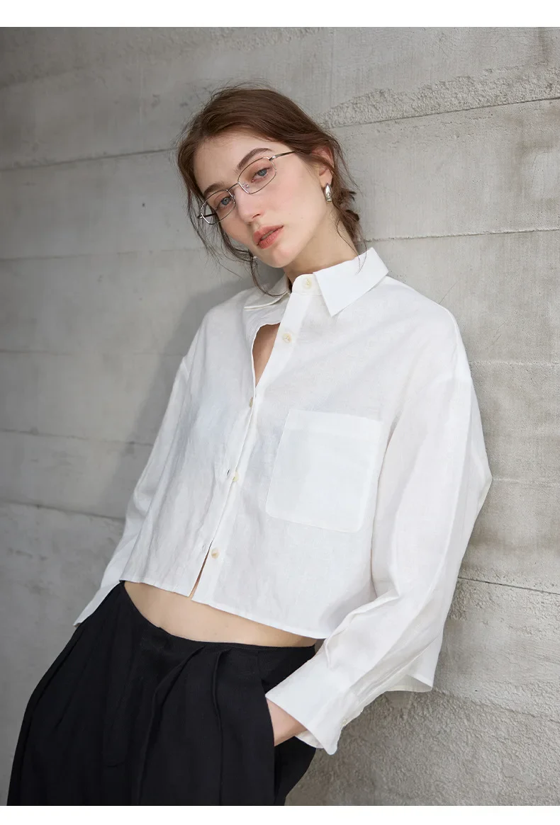 The Cropped Linen Overshirt - Image 14