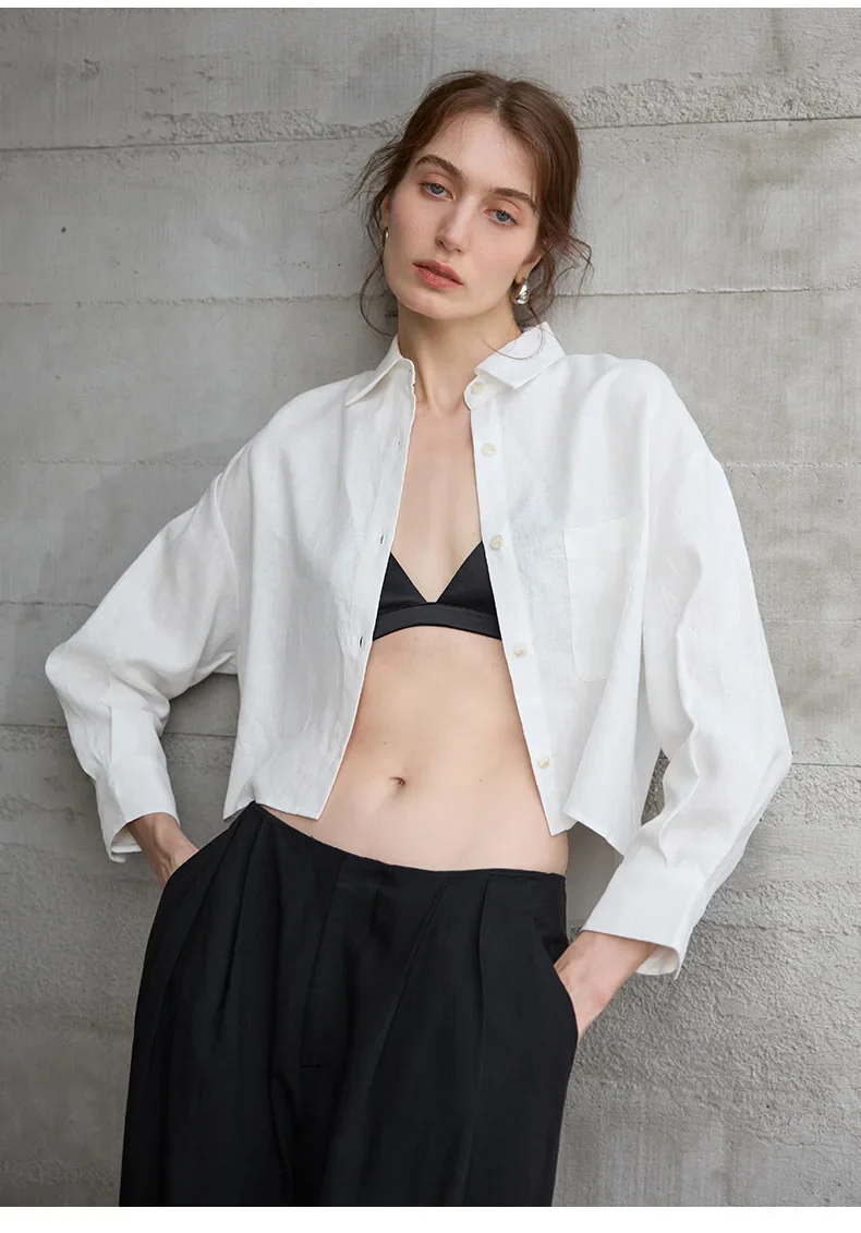 The Cropped Linen Overshirt - Image 20