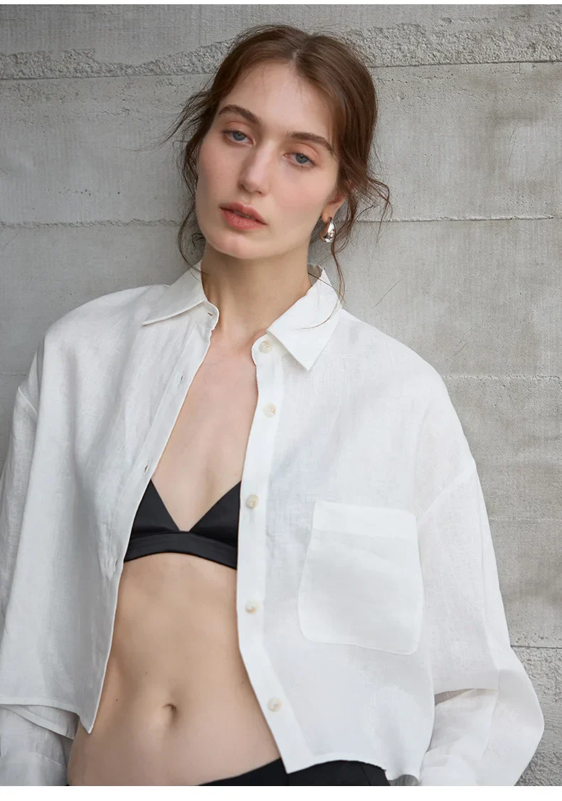 The Cropped Linen Overshirt - Image 21