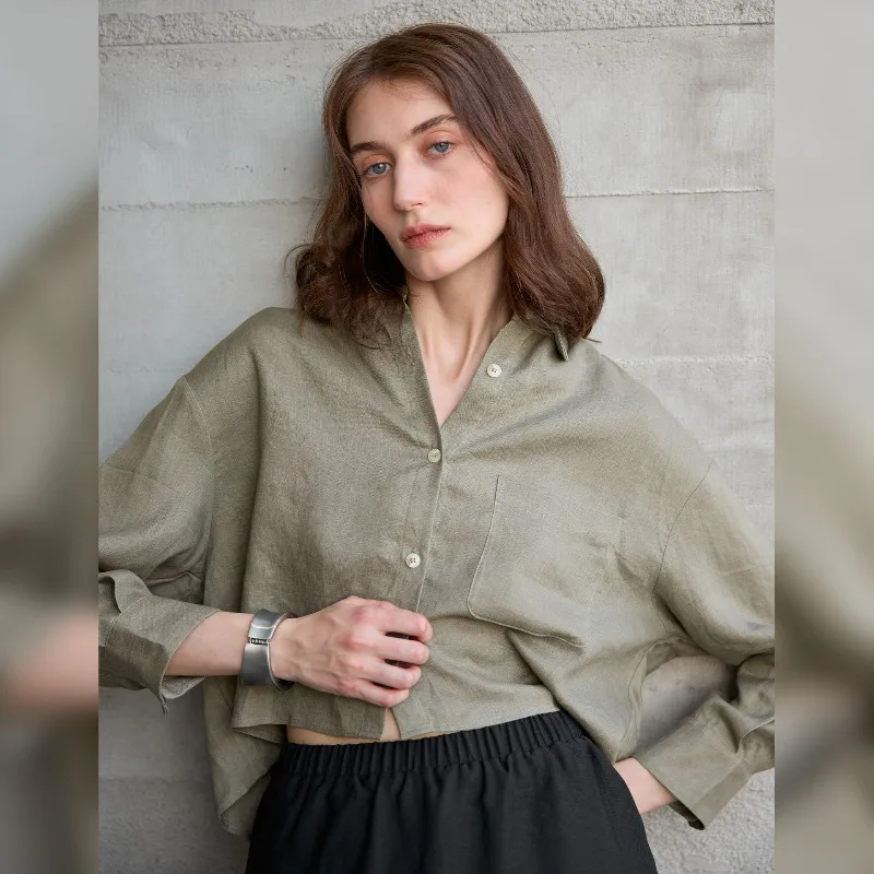 The Cropped Linen Overshirt - Image 3