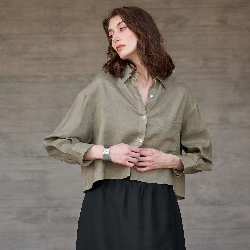 The Cropped Linen Overshirt - Image 4