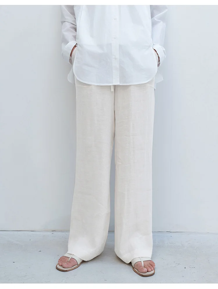 The Drawstring Straight Linen Pant - Image 15