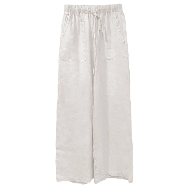 The Drawstring Straight Linen Pant - Image 17