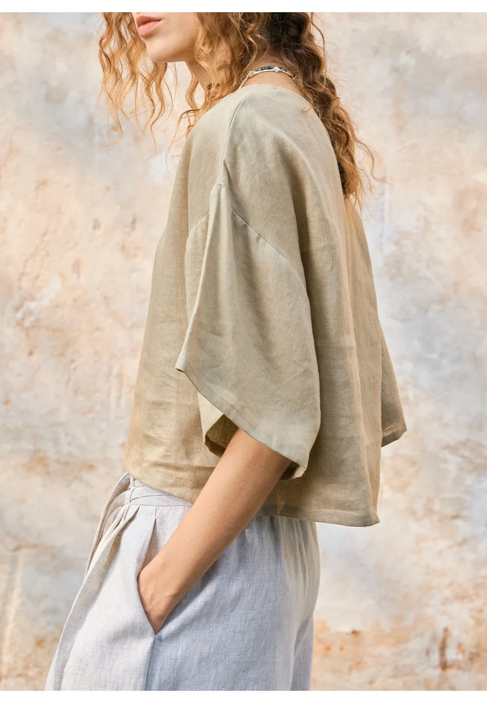 The Flared Sleeve Linen Pullover - Image 21