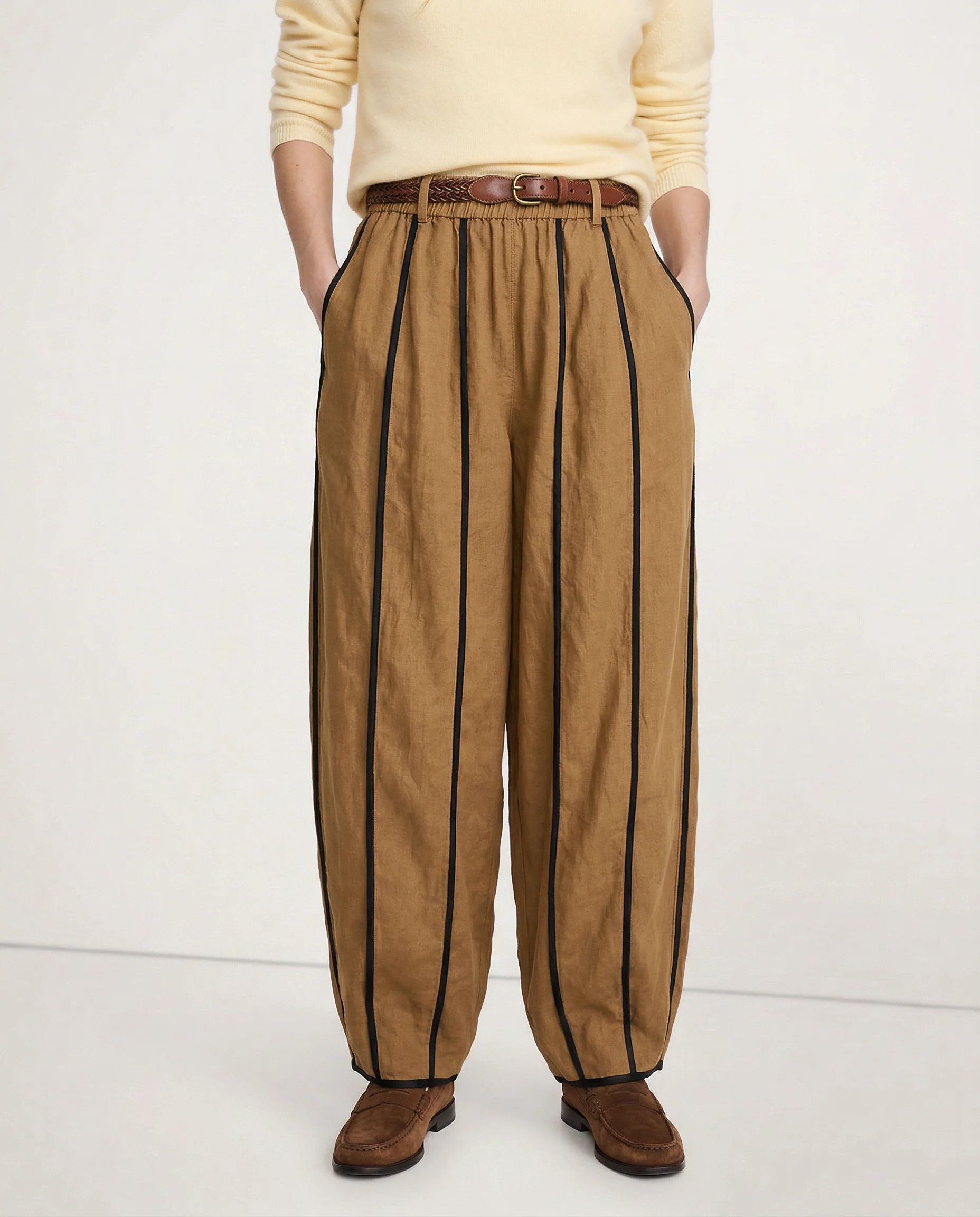 The Green Stripe Linen Wide Leg Pant - Image 2