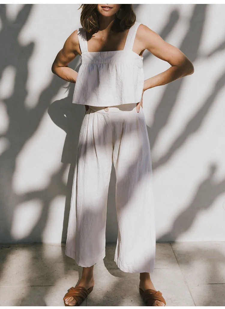 The Pleated Culotte Linen Pant - Image 21