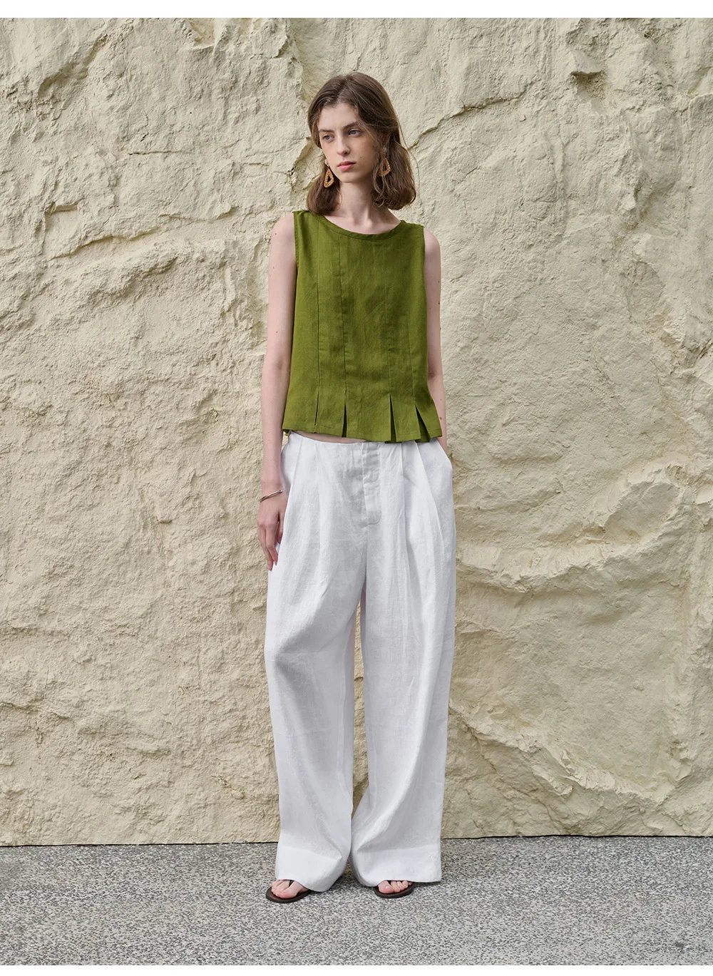 The Pleated Hem Linen Top - Image 14