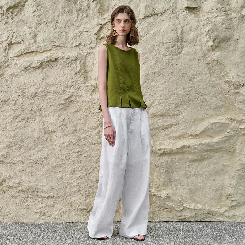 The Pleated Hem Linen Top - Image 3