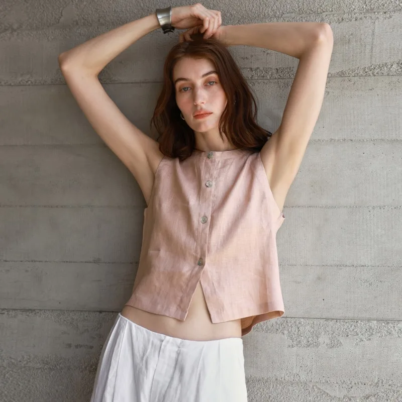 The Reversible Linen Crop Top - Image 5
