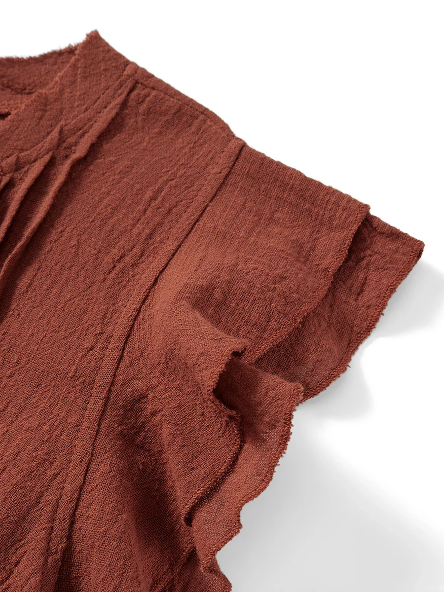 The Ruffle Front Gauze Crop Top - Image 13