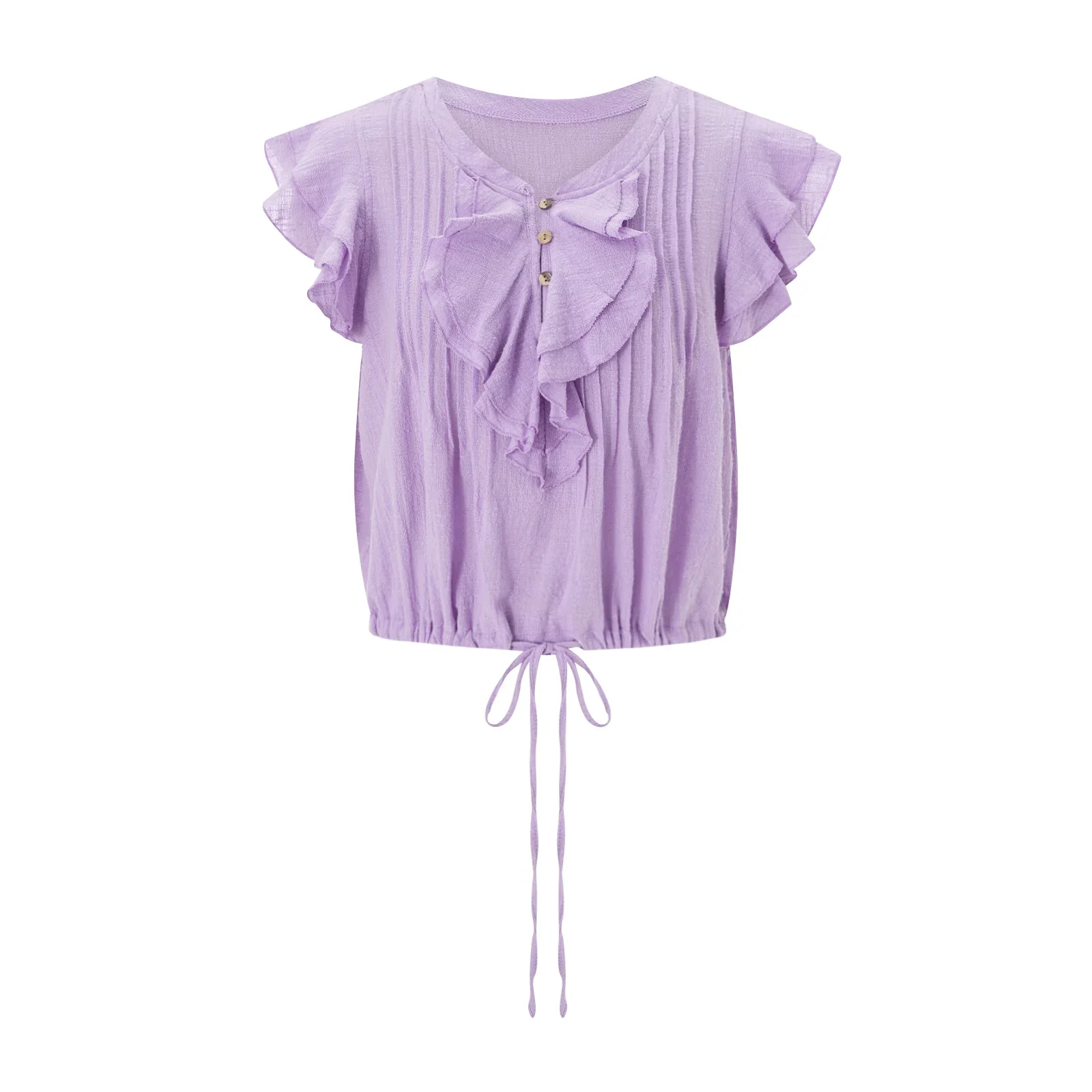 The Ruffle Front Gauze Crop Top - Image 19