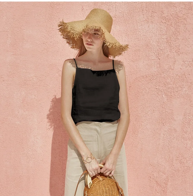 The Satin Strap Linen Cami