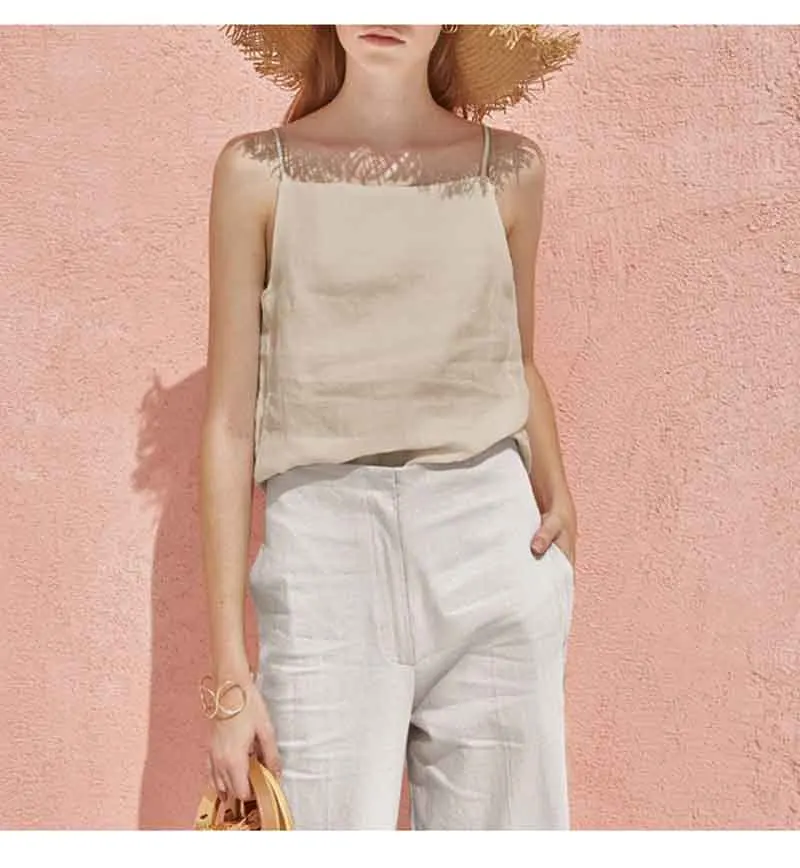The Satin Strap Linen Cami - Image 13