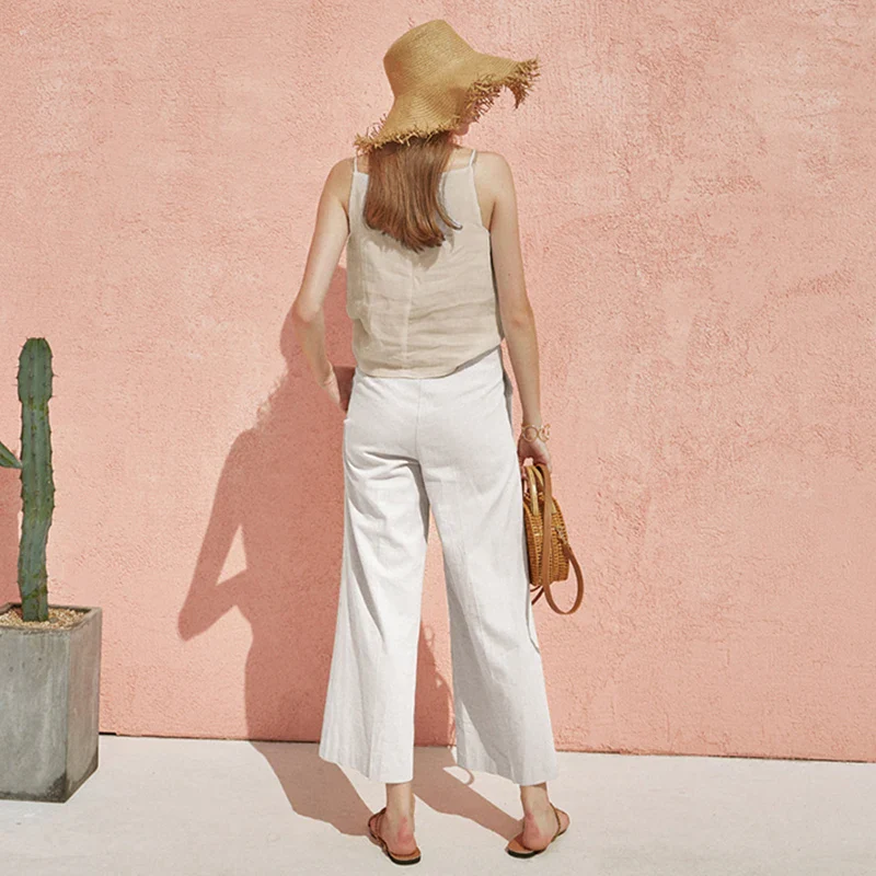 The Satin Strap Linen Cami - Image 2