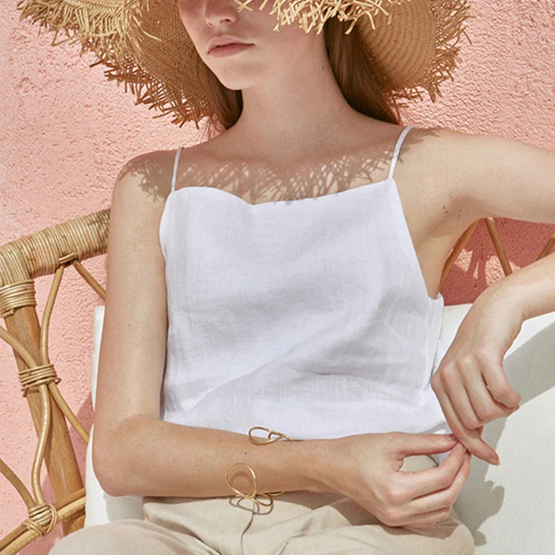 The Satin Strap Linen Cami - Image 3