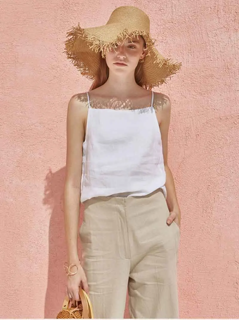 The Satin Strap Linen Cami - Image 5