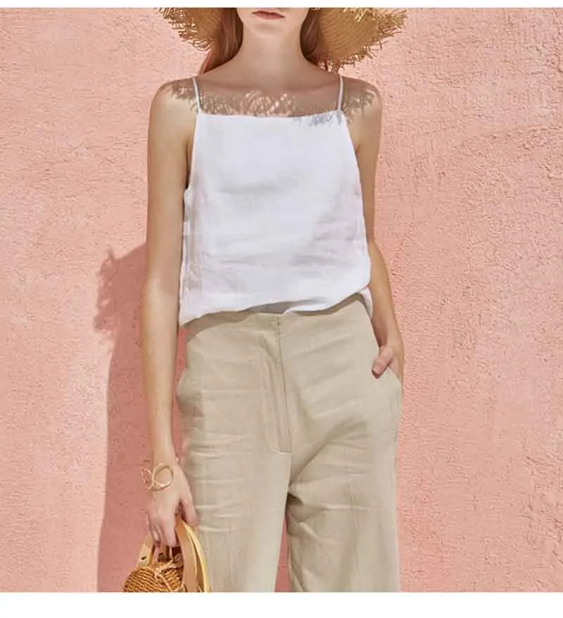 The Satin Strap Linen Cami - Image 8