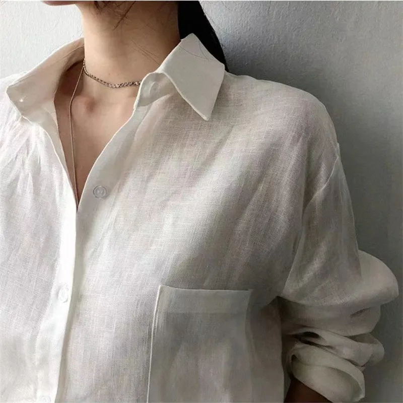 The Soft Linen Open Collar Shirt - Image 26