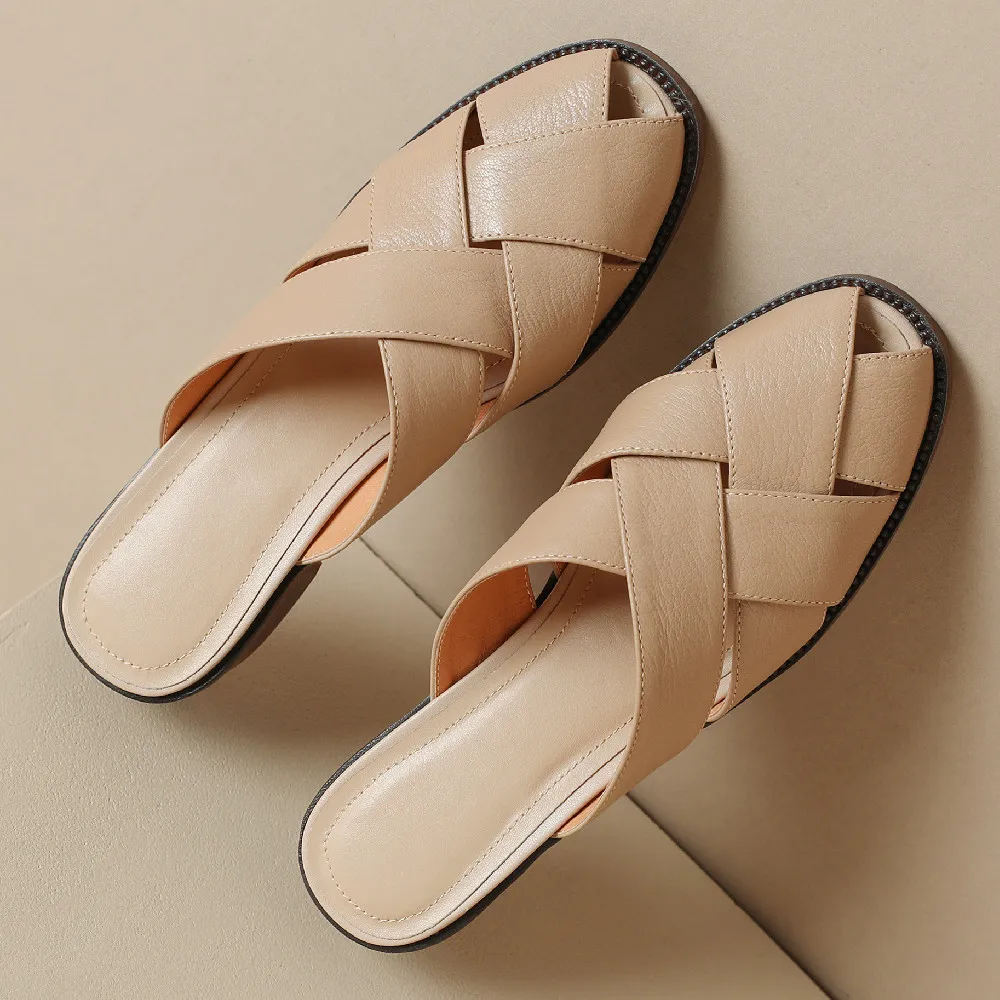 The Woven Leather Flat Mule - Image 12