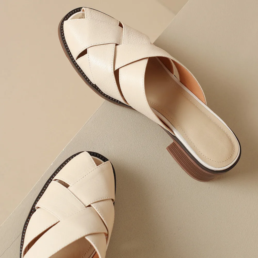 The Woven Leather Flat Mule - Image 13