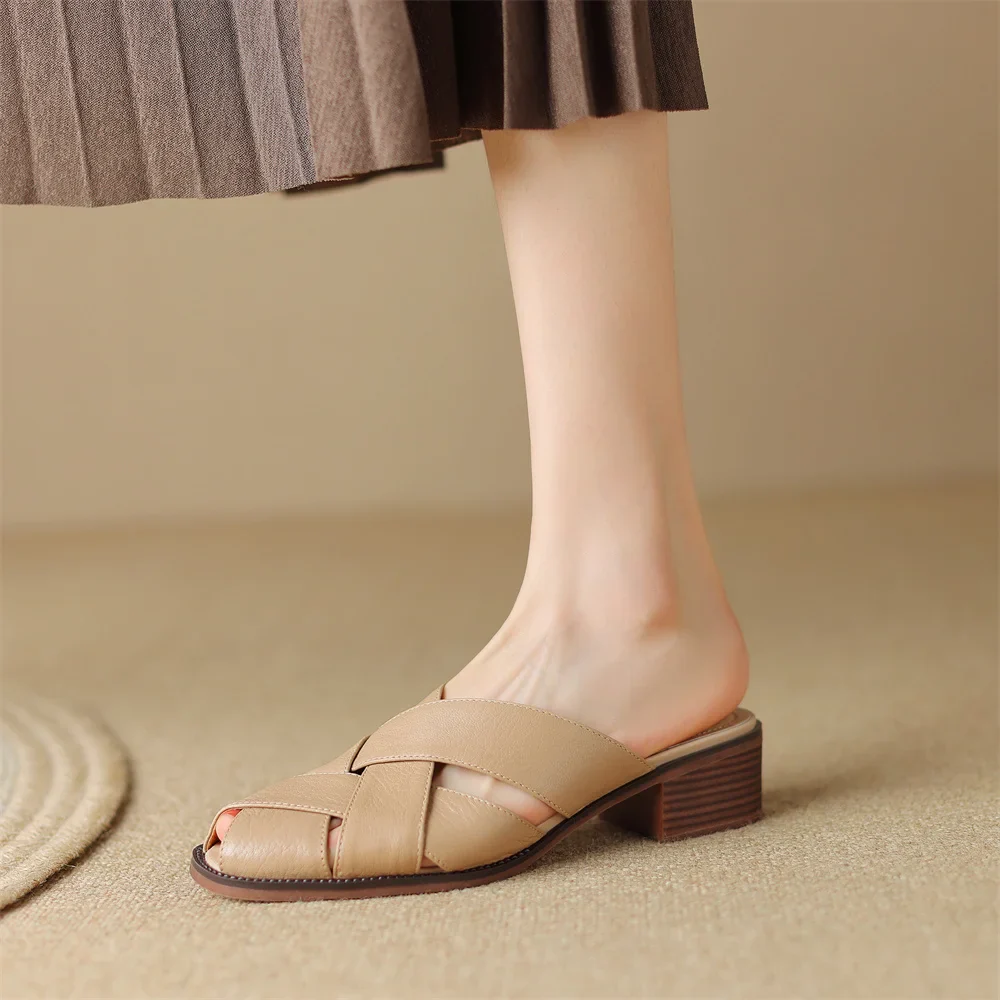 The Woven Leather Flat Mule - Image 20