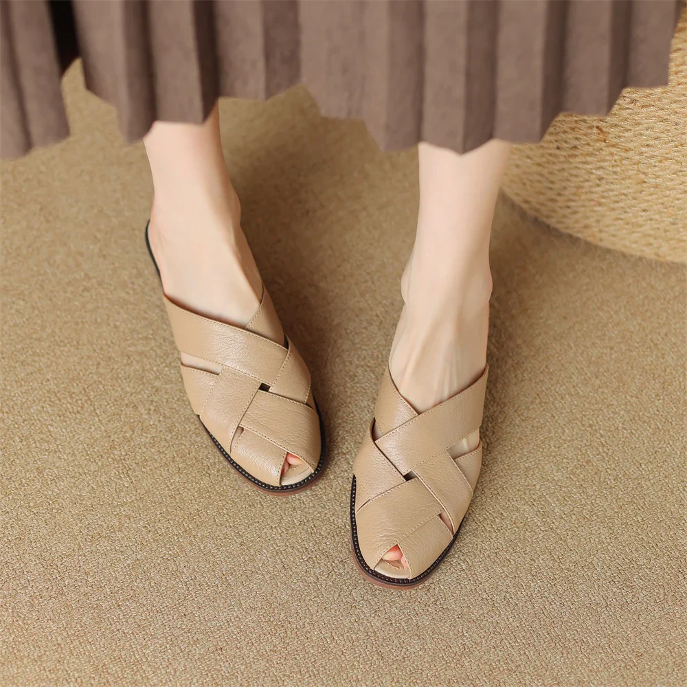 The Woven Leather Flat Mule - Image 24