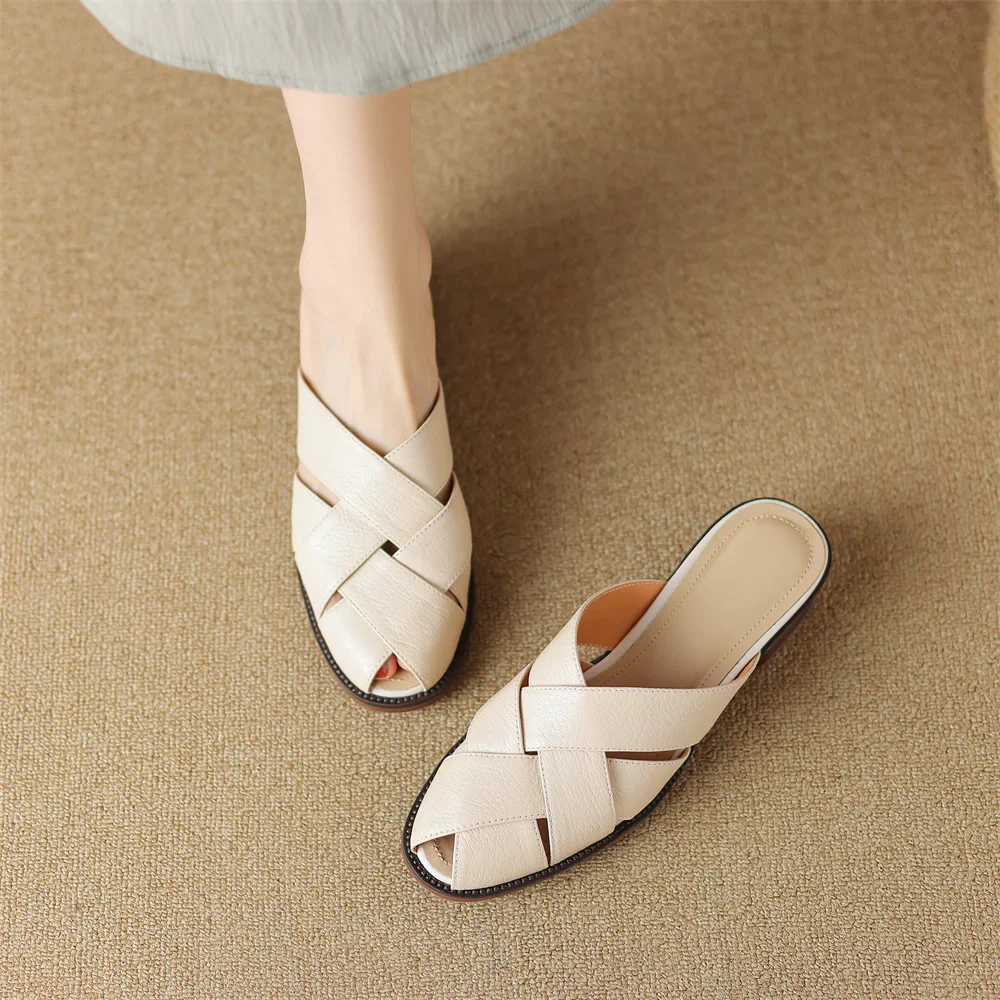 The Woven Leather Flat Mule - Image 26