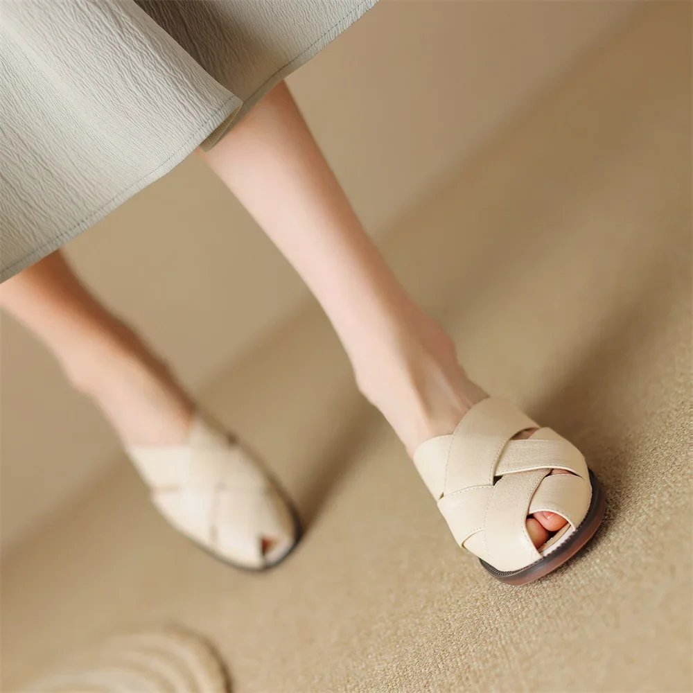 The Woven Leather Flat Mule - Image 27