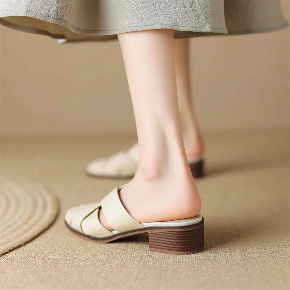 The Woven Leather Flat Mule - Image 28