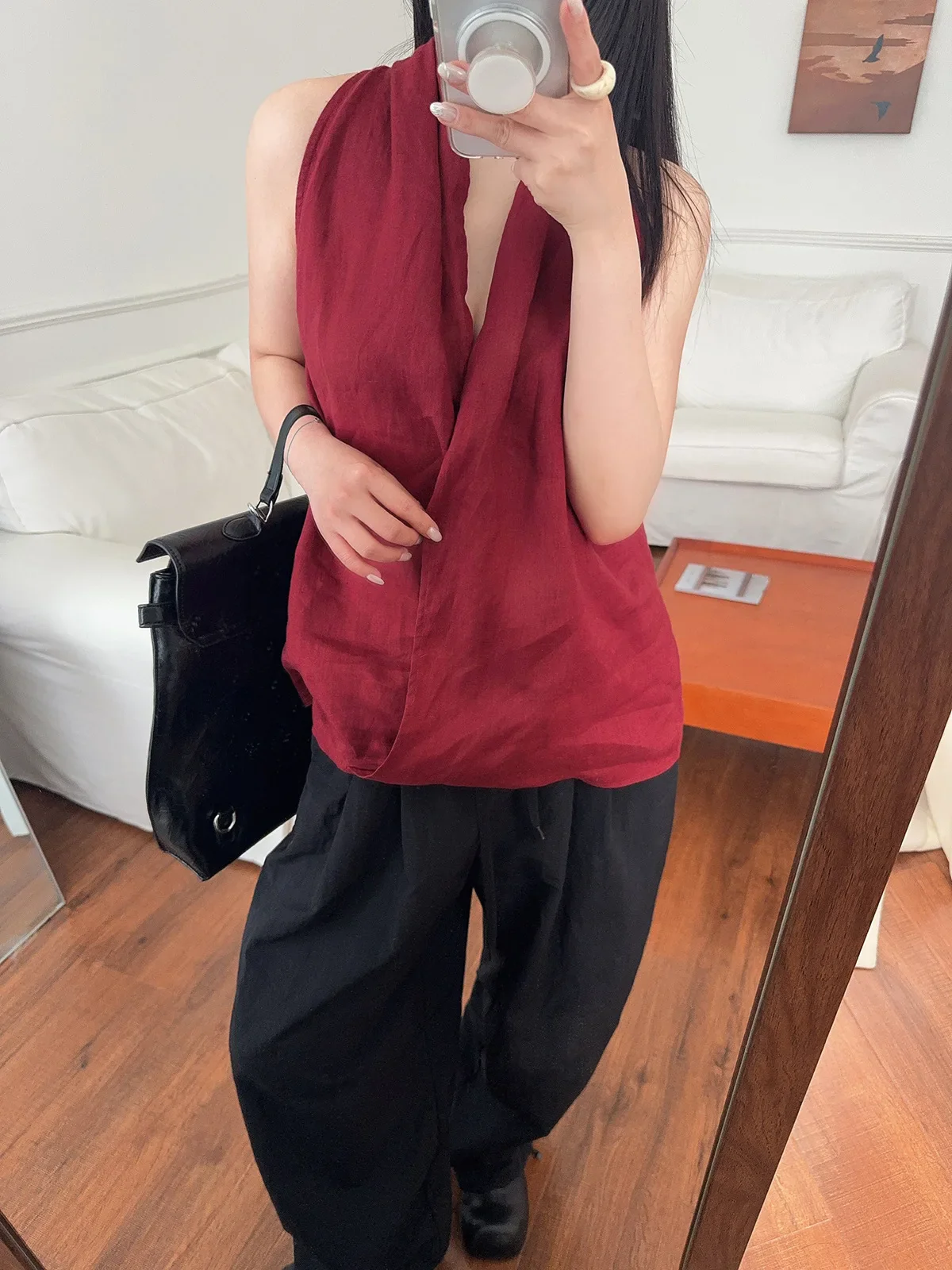 Valienne Drape Linen Vest - Image 20